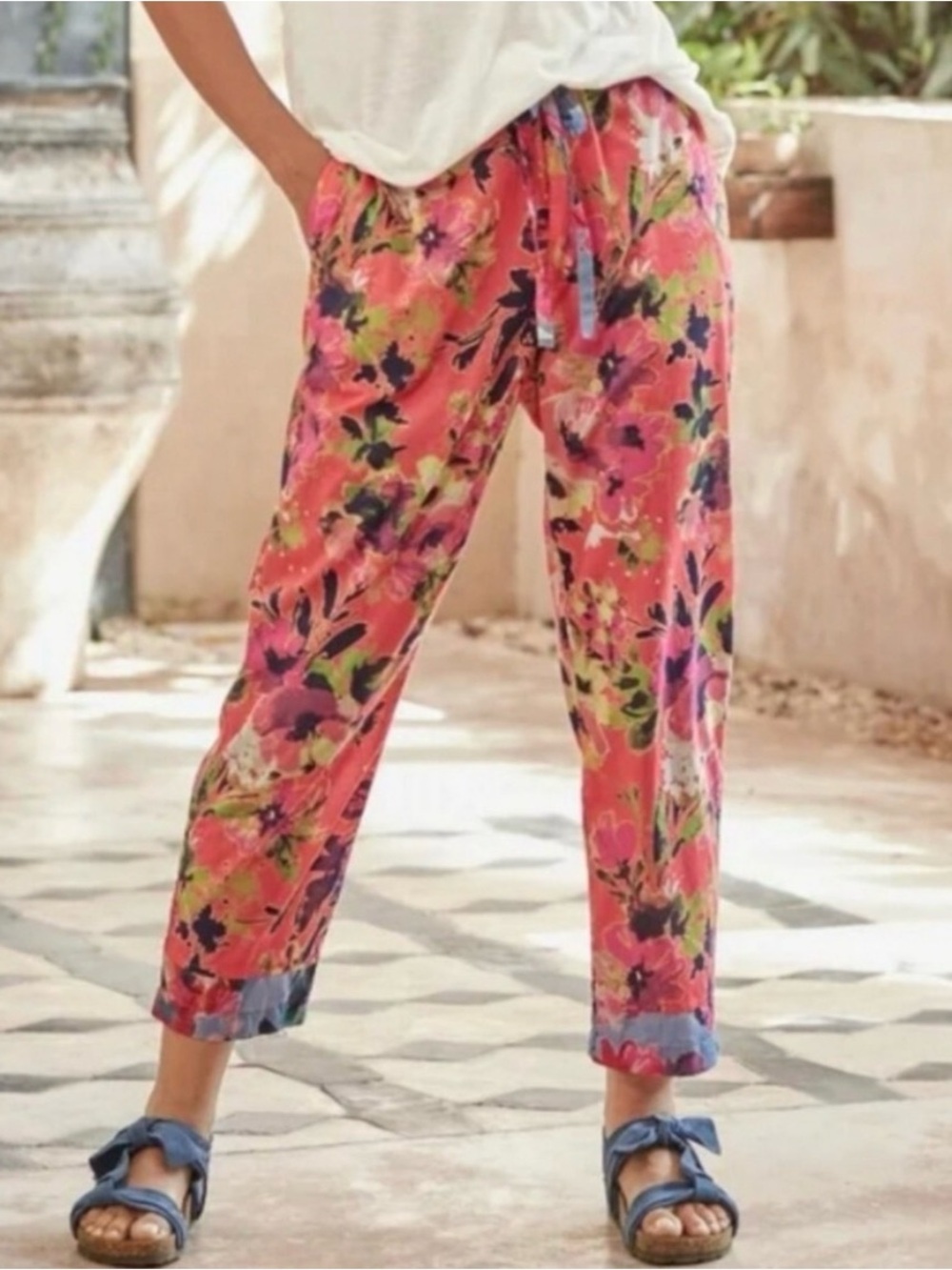 SUNDANCE Leia Floral Cotton Pants